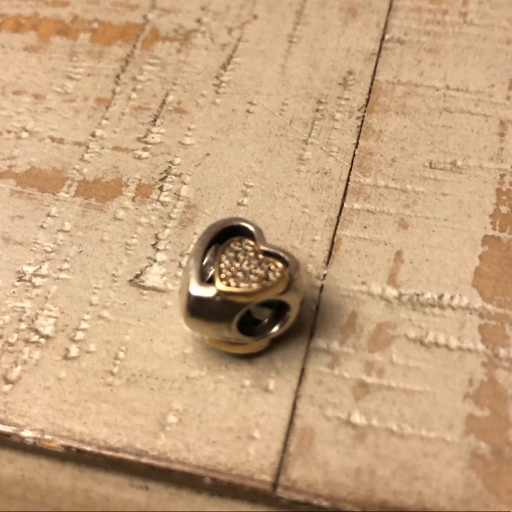 Pandora Gold and Silver hearts charm. - Picture 5 of 6